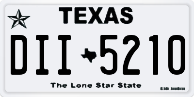 TX license plate DII5210