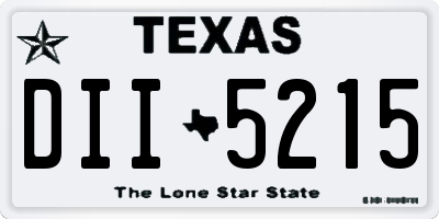 TX license plate DII5215