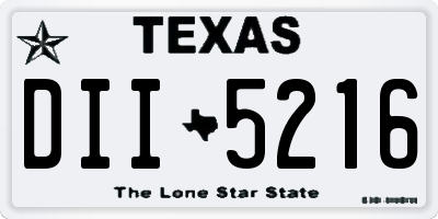 TX license plate DII5216
