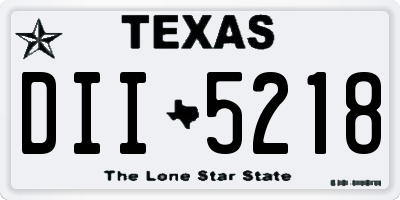 TX license plate DII5218