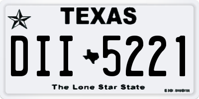 TX license plate DII5221