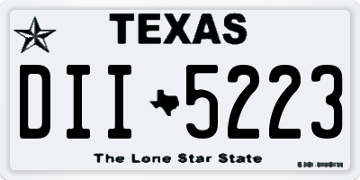 TX license plate DII5223