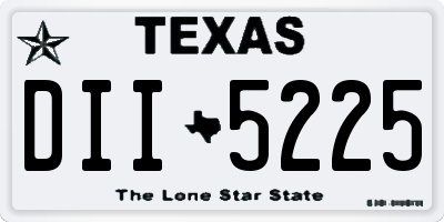 TX license plate DII5225