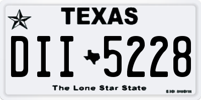 TX license plate DII5228