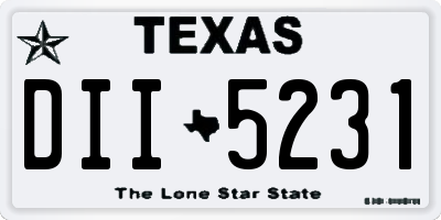 TX license plate DII5231