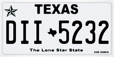 TX license plate DII5232