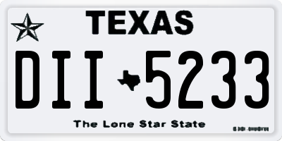 TX license plate DII5233