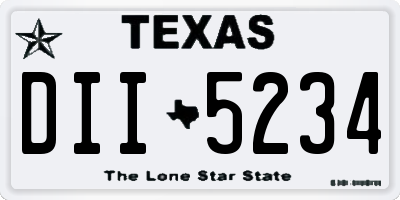 TX license plate DII5234