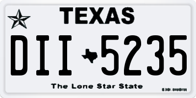 TX license plate DII5235