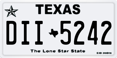 TX license plate DII5242