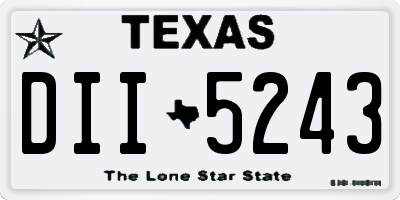 TX license plate DII5243