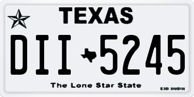 TX license plate DII5245