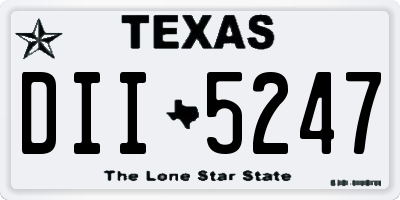 TX license plate DII5247