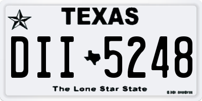 TX license plate DII5248