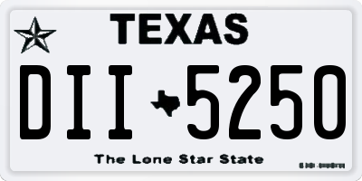 TX license plate DII5250