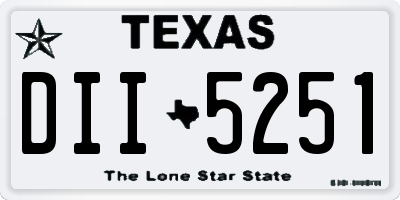 TX license plate DII5251