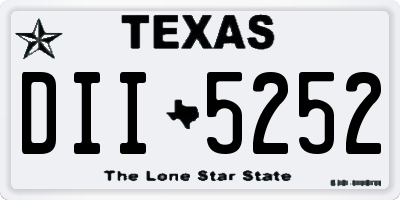 TX license plate DII5252