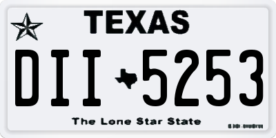 TX license plate DII5253