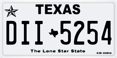 TX license plate DII5254