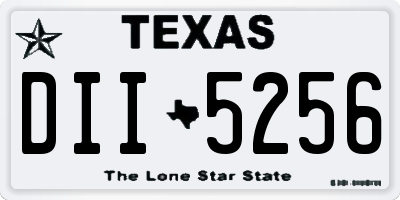 TX license plate DII5256