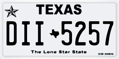 TX license plate DII5257