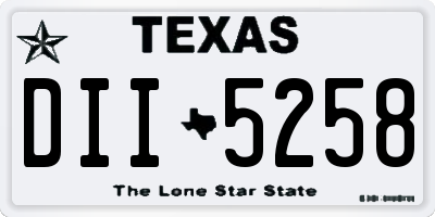 TX license plate DII5258