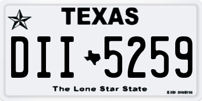 TX license plate DII5259
