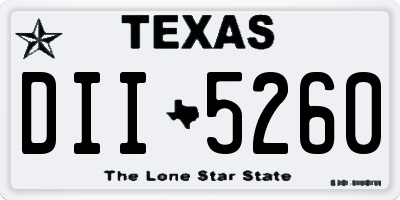 TX license plate DII5260