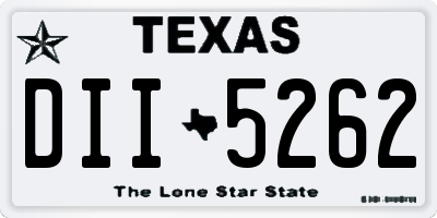 TX license plate DII5262