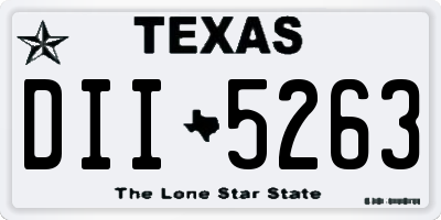 TX license plate DII5263