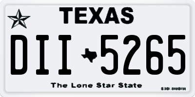 TX license plate DII5265