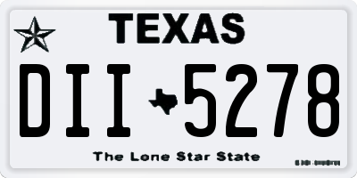 TX license plate DII5278
