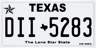TX license plate DII5283