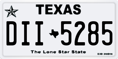 TX license plate DII5285