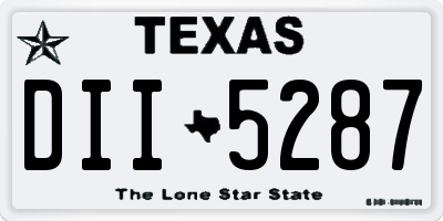 TX license plate DII5287