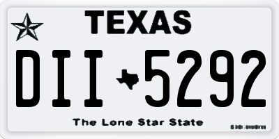 TX license plate DII5292