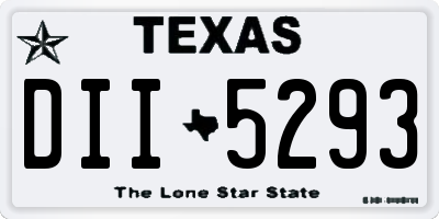 TX license plate DII5293