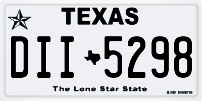 TX license plate DII5298