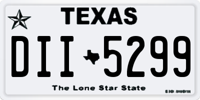 TX license plate DII5299