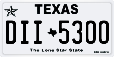 TX license plate DII5300