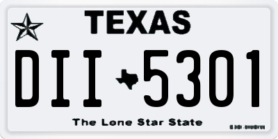 TX license plate DII5301