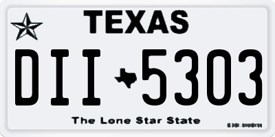 TX license plate DII5303