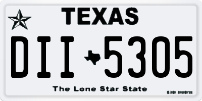 TX license plate DII5305