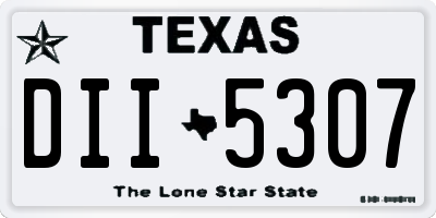 TX license plate DII5307