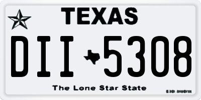 TX license plate DII5308