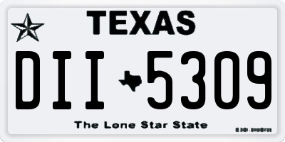 TX license plate DII5309