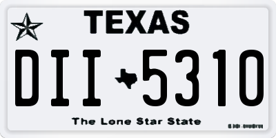 TX license plate DII5310