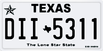 TX license plate DII5311