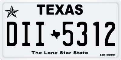 TX license plate DII5312