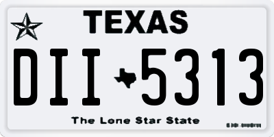 TX license plate DII5313